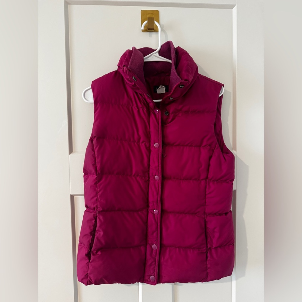 Magenta Puffer Vest J. Crew small down